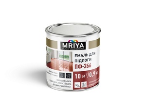 Емаль ПФ – 266 ТМ "MRIYA" МРІЯ червоно-коричнева 0.9 для підлоги